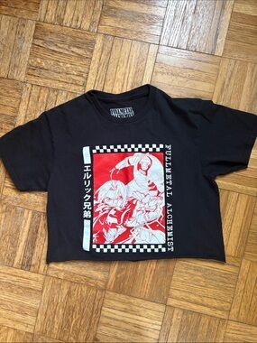 Full Metal Alchemist small black cropped tee